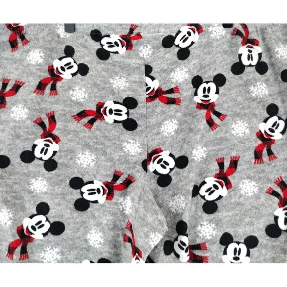 Disney Mickey Mouse Snowflake Pajama Pants Women's 2X Gray Fleece Sleepwear‎ - Picture 13 of 14